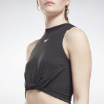 STUDIO GATHERED SOLID TANK TOP - SVARTUR 