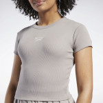 CLASSICS RIBBED T-SHIRT - BRÚNN