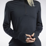 RUNNING 1/4 ZIP TOP - SVARTUR