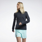 RUNNING 1/4 ZIP TOP - SVARTUR