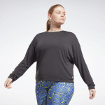 WORKOUT READY SUPREMIUM LONG-SLEEVE TOP (PLUS SIZE) - SVARTUR