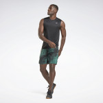 EPIC LIGHTWEIGHT PRINTED TRAINING SHORTS - SVARTAR/GRÆNAR